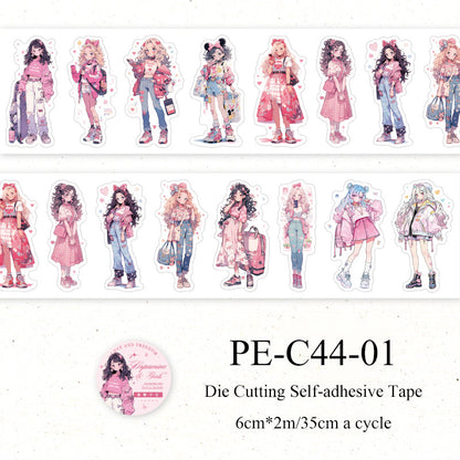Dopamine girl Series Die Cutting Self-adhesive Tape