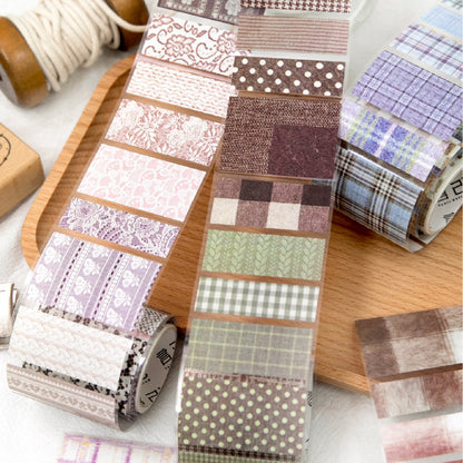 Time Weaving Machine Series Die Cutting White Kraft Paper Tape featuring white designs for journaling, scrapbooking and collage