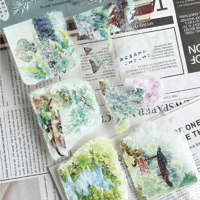 7.5cm*125cm Deep Courtyard Die Cutting Washi/PET Tape for journaling, scrapbooking and collage