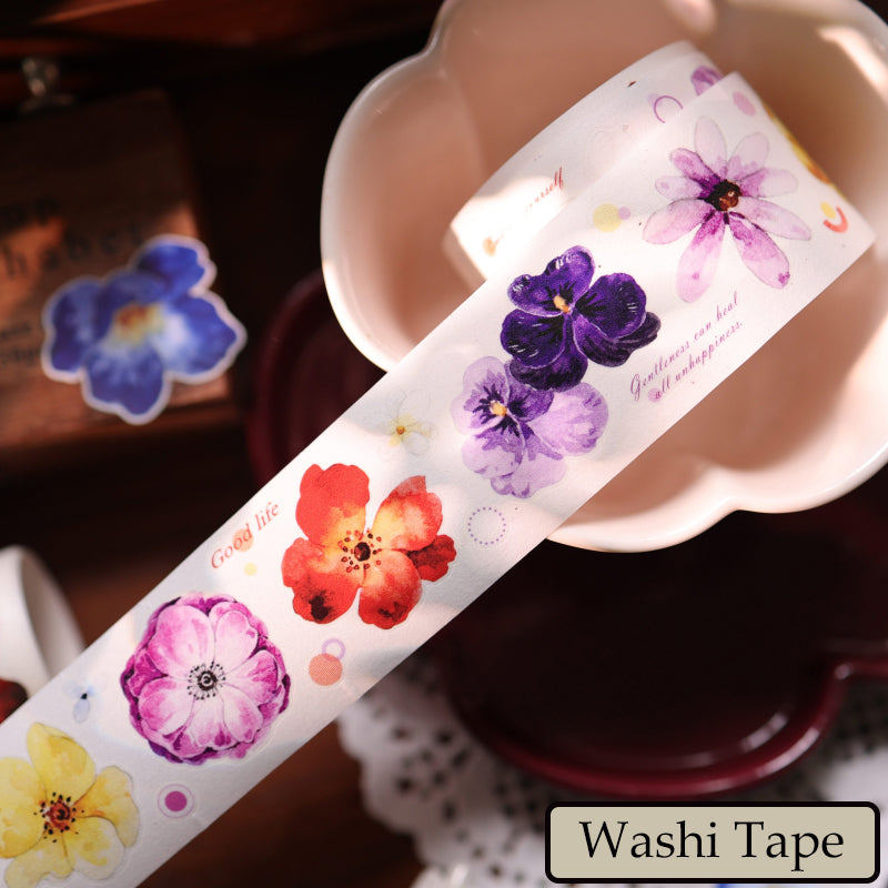 Whole Roll 3.5cm*3m Little Colored Stripes Die Cutting Washi/PET/Synthetic Paper Tape