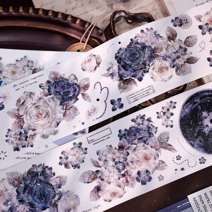6cm*125cm Cloud Ink Flower Clusters Die Cutting Washi/PET/Shell Light Washi/PET Tape