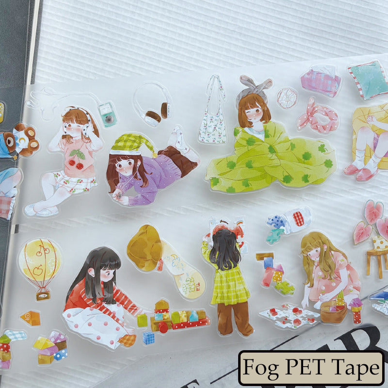 Whole Roll 6cm*5m Moments of Childhood Die Cutting Washi/PET/Fog PET Tape