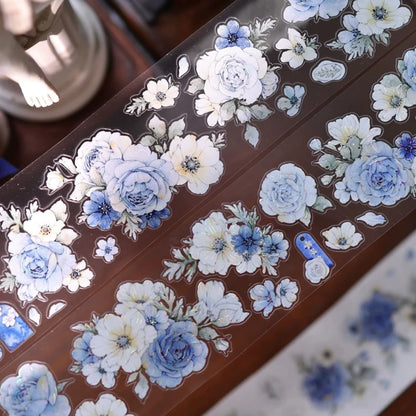 Blue & Green Flower Vintage PET & Washi Tape