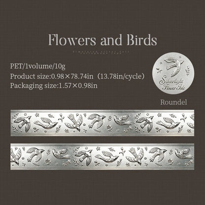 Silver Light Flower Island Foil PET Tape