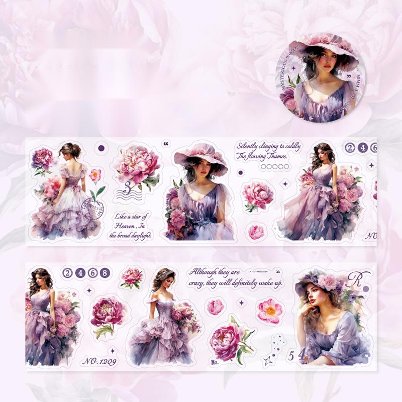 Vintage Art Girl Floral PET & Washi Tape