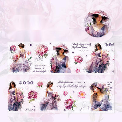 Vintage Art Girl Floral PET & Washi Tape