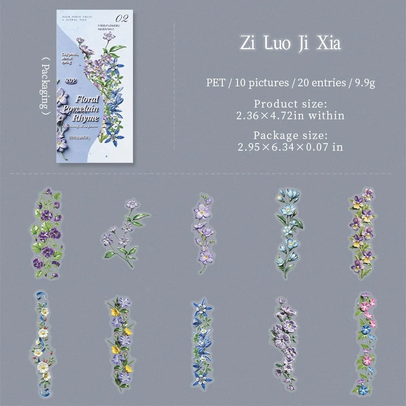 Porcelain Blossom Branch Sticker Pack