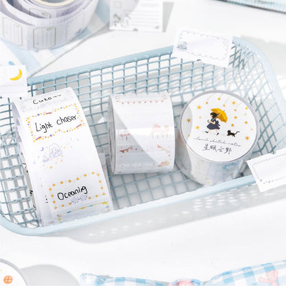 Sweetheart Imprint Series Die Cutting Writing Paper Tape featuring sweet designs for journaling, scrapbooking and collage