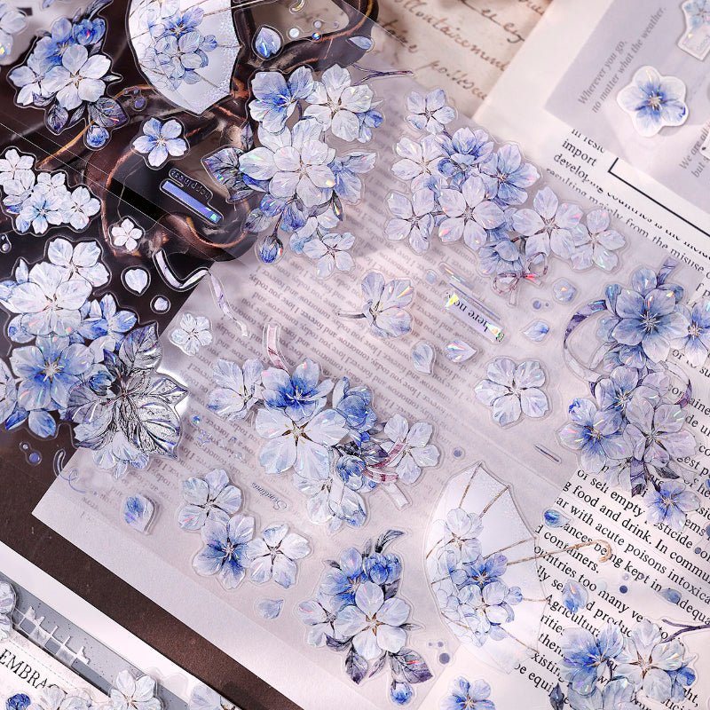 6.5cm*125cm Cherry Blossom Rain Die Cutting Washi/PET/Shell Light Washi/PET Tape