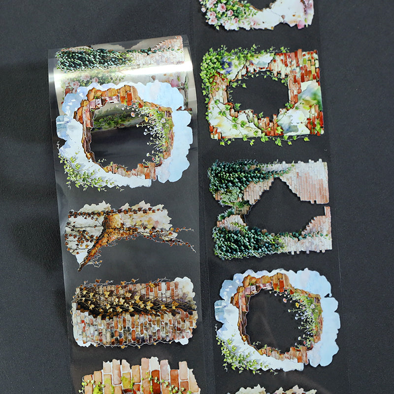 Old Wall PET Tape featuring old designs for journaling, scrapbooking and collage