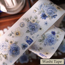 Sweet Blue Flower Die-Cutting Washi Tape - Sample 100cm