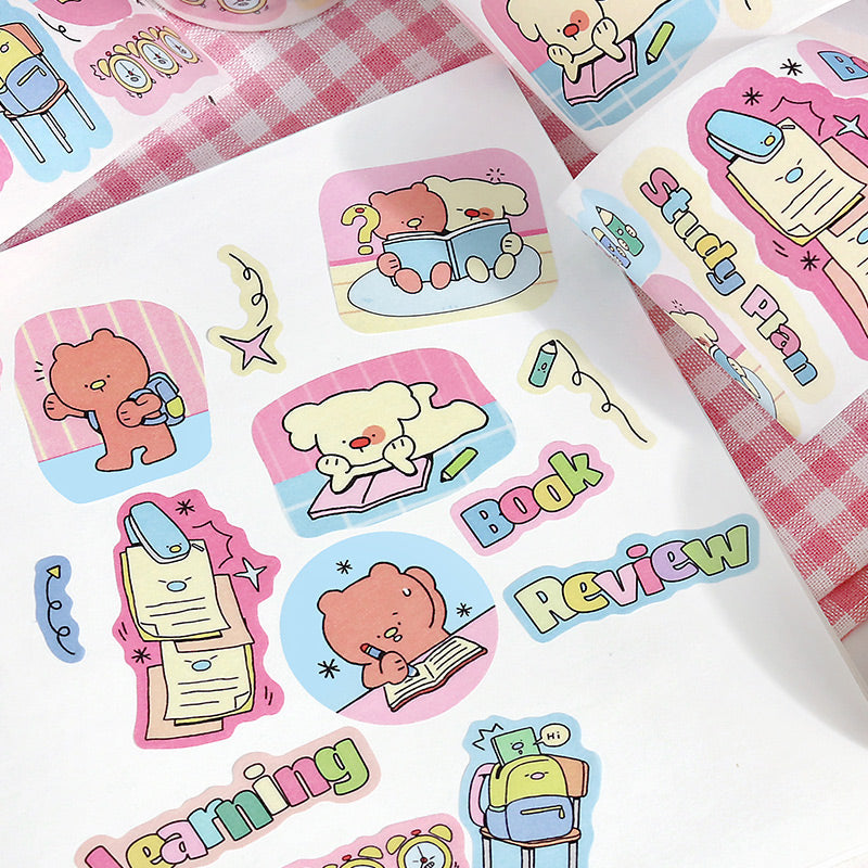 Dun Dun Street Daily Series Die Cutting Washi Tape featuring street, and tree designs for journaling, scrapbooking and collage