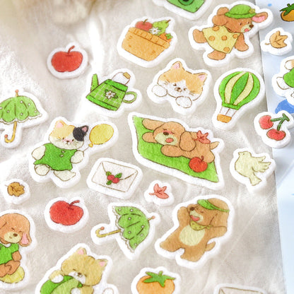 Forest Cute Friends Series Sticker featuring forest designs for journaling, scrapbooking and collage