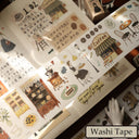 Whole Roll 6cm*5m Puff pastry tea party Die Cutting Washi/Fog PET Tape