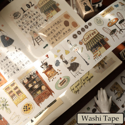 Whole Roll 6cm*5m Puff pastry tea party Die Cutting Washi/Fog PET Tape