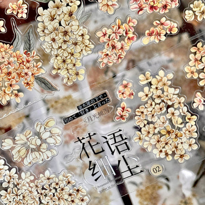 6cm*150cm Flower Language Die Cutting Washi/PET Tape