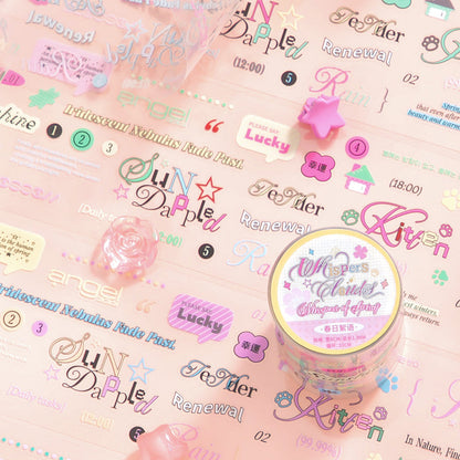 Whispering Among the Clouds Series Die Cutting PET Tape featuring cloud designs for journaling, scrapbooking and collage