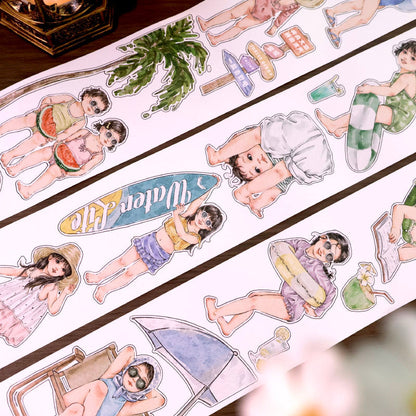 6cm*100cm Go To The Beach Die Cutting Synthetic Paper/PET Tape
