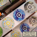 Rouleau entier 7cm*5,08m Syllabic Dream Creation Coquillage de découpe Argent Ruban Washi/PET