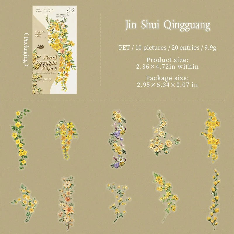Porcelain Blossom Branch Sticker Pack