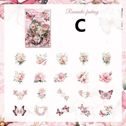 Vintage Floral Sticker Set – 20 Pieces