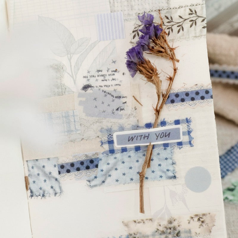 Journal collage with dried flowers and Wrinkled Pages tape