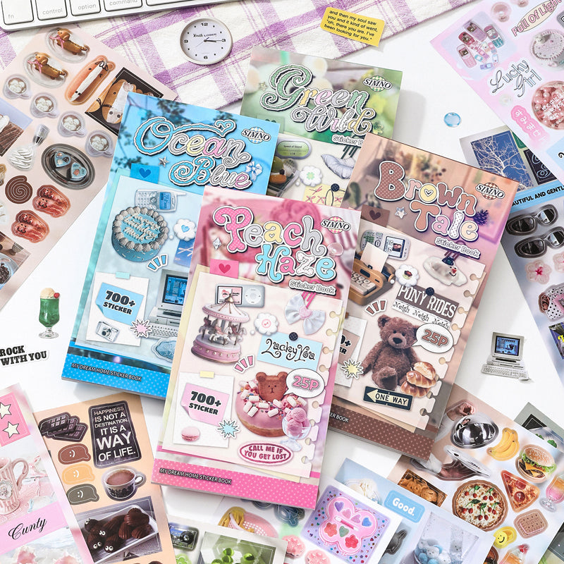 My Ideal Home Series Sticker Book featuring book, and home designs for journaling, scrapbooking and collage