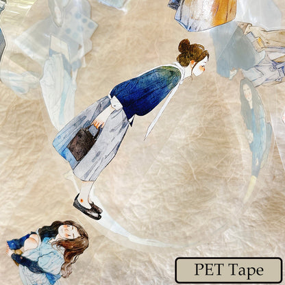 5cm*333cm Touch Of Blue Die Cutting Washi/PET/Fog PET Tape