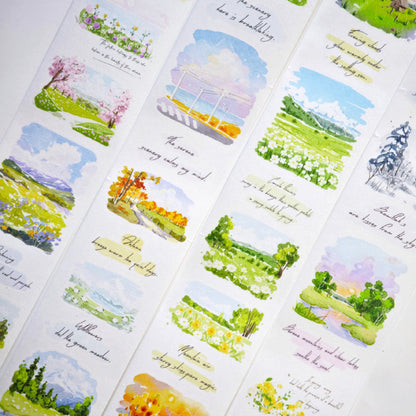 4cm*100cm Flower Ravine Cottage Die Cutting Washi/PET Tape featuring cottage, and flower designs for journaling, scrapbooking and collage