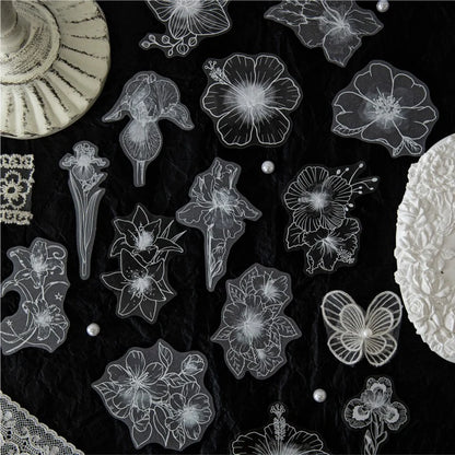 Moonlit White Garden Flower Sticker Pack