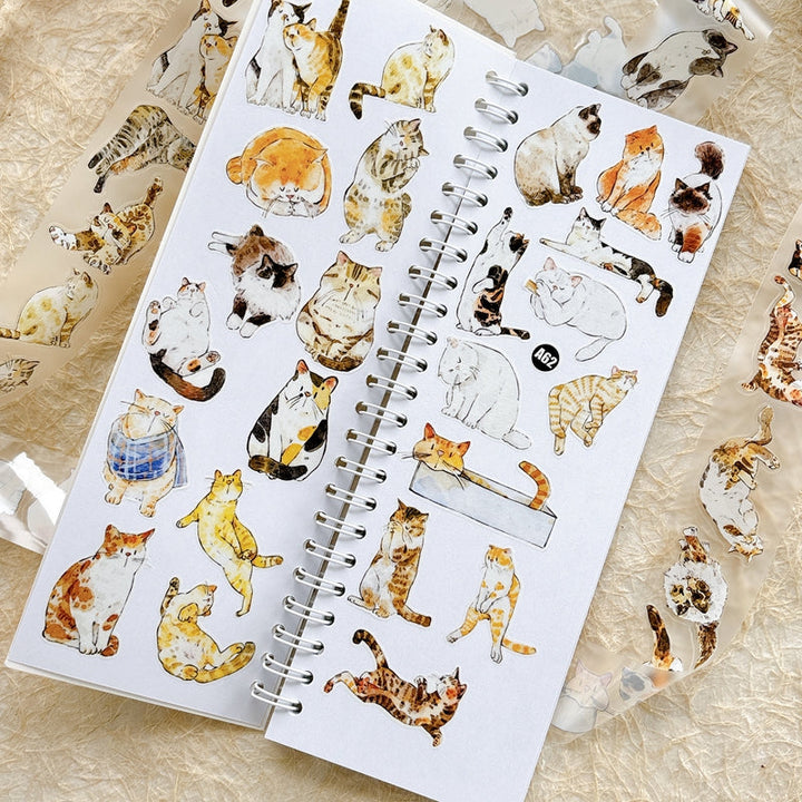 3cm*200cm Cute Cat Die Cutting Washi/PET/Fog PET Tape
