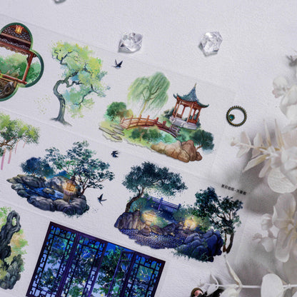 Whole Roll 7.5cm*5m Summer Garden PET Tape featuring garden, and summer designs for journaling, scrapbooking and collage