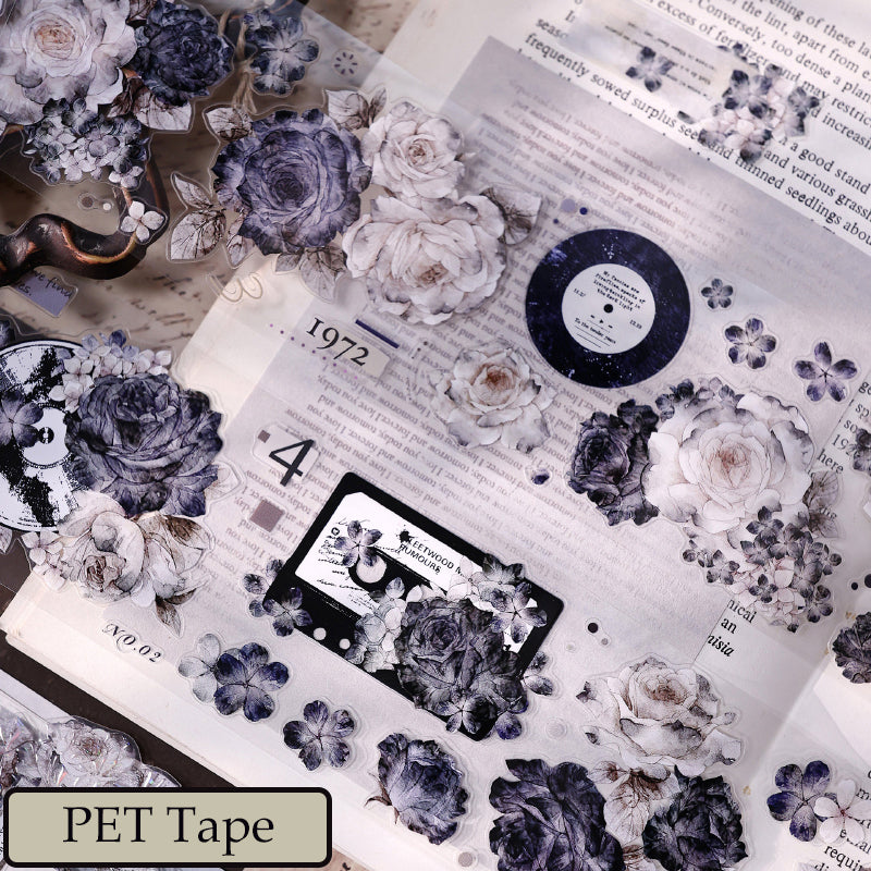 Whole Roll 6cm*5m Cloud Ink Flower Clusters Die Cutting Washi/PET/Shell Light Washi/PET Tape