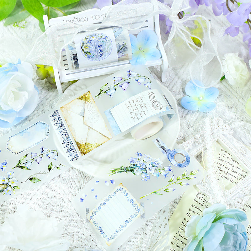 Wait For The Wind Come Fog PET Tape featuring wind designs for journaling, scrapbooking and collage