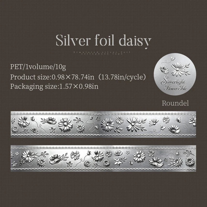 Silver Light Flower Island Foil PET Tape