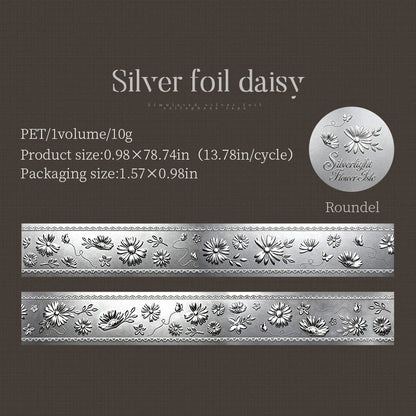 Silver Light Flower Island Foil PET Tape
