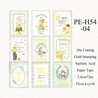 Fairy Tale Town Series Die Cutting Gold Stamping Sulfuric Acid Paper Tape