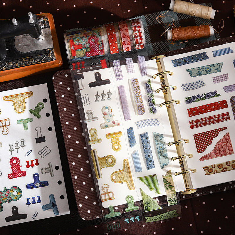 Needle Thread Series Die Cutting PET Tape for journaling, scrapbooking and collage