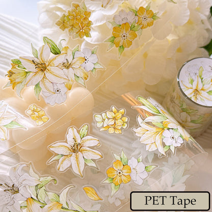 5.5cm*100cm Floating Light Lily Die Cutting Washi/PET Tape