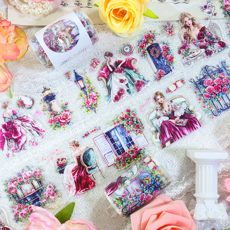 Blooms delight the senses PET Tape featuring light designs for journaling, scrapbooking and collage