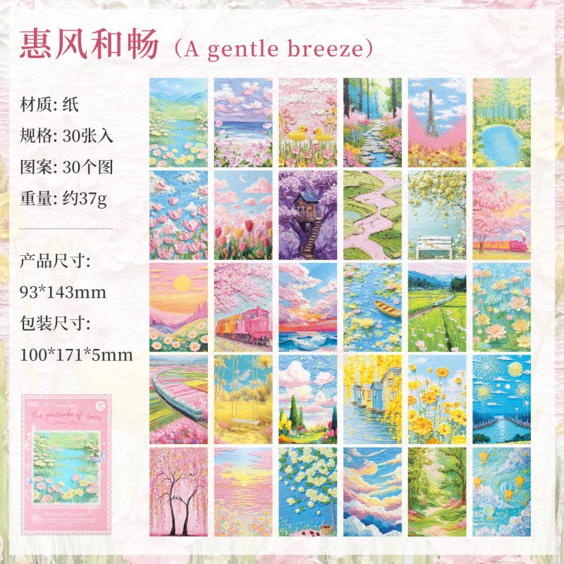Brushstrokes Of Flowers Material Paper