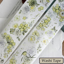 Green Flower Bud Die-Cutting Washi Tape - Whole Roll 6cm×5m