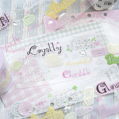 Rolling Characters Series Die Cutting Silver Stamping PET Tape