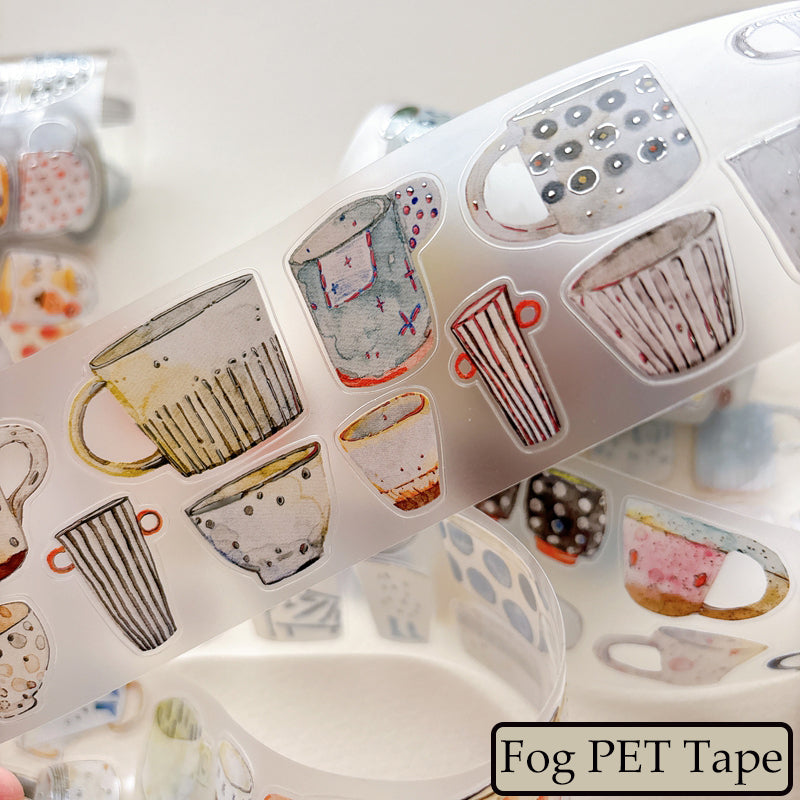 5cm*166cm One Cup Die Cutting Silver Stamping Washi/PET/Fog PET Tape