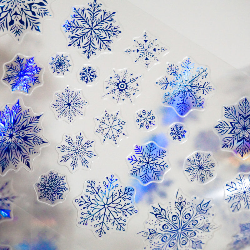 Whole Roll 6cm*5m Aurora Snowflake Die Cutting Shell Light PET Tape