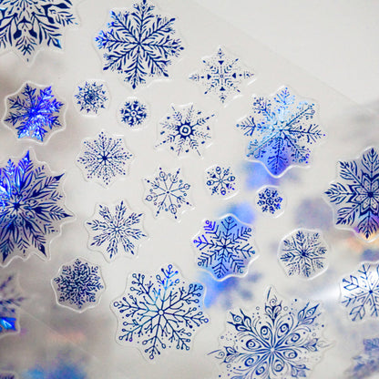 Whole Roll 6cm*5m Aurora Snowflake Die Cutting Shell Light PET Tape