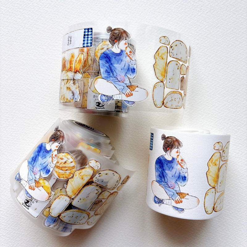Whole Roll 6cm*5m Bread Girl Die Cutting Washi/PET/Fog PET Tape