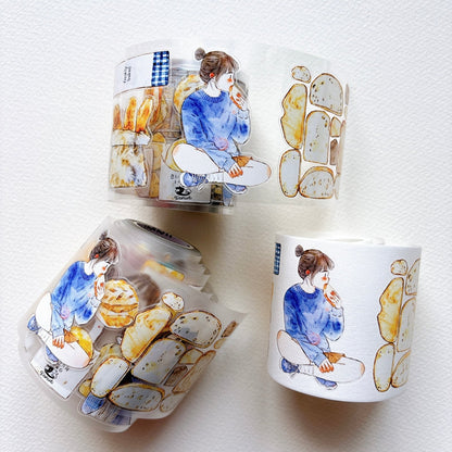 Whole Roll 6cm*5m Bread Girl Die Cutting Washi/PET/Fog PET Tape