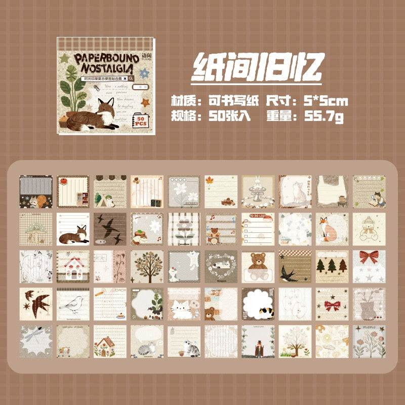 Forest Animal Theme Mini Scrapbook Paper Pad 50 Paper Pack
