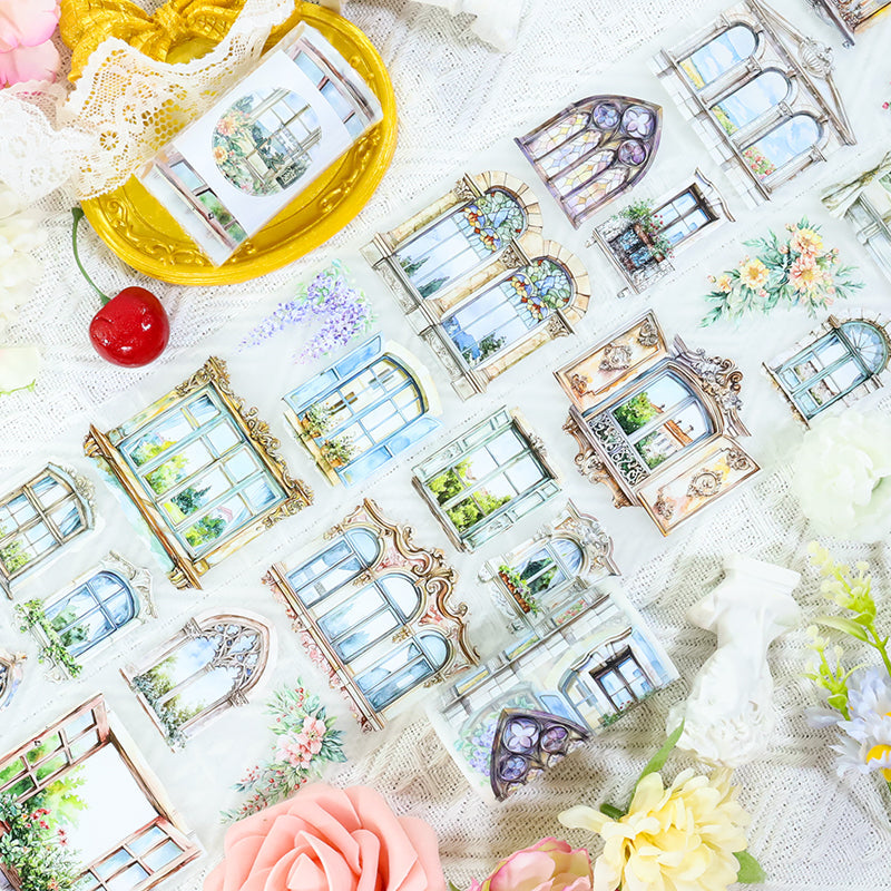 Window of the Heart Fog PET Tape featuring wind designs for journaling, scrapbooking and collage